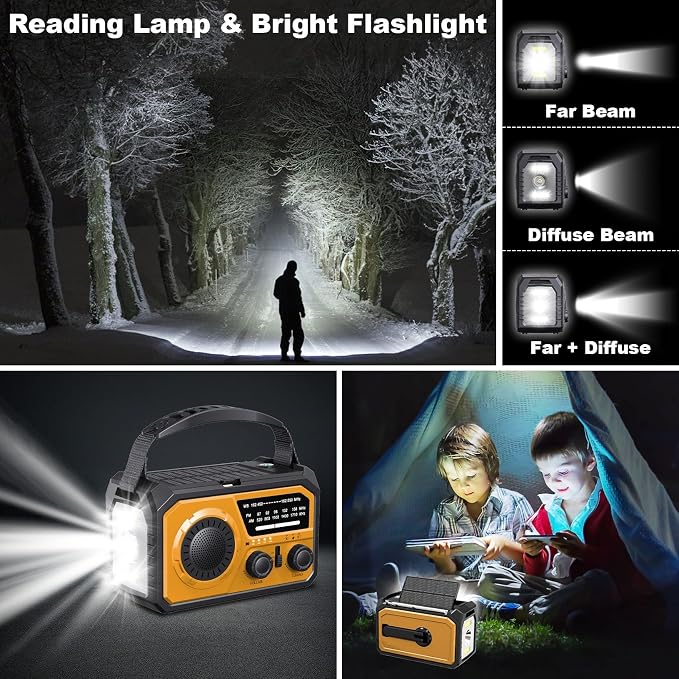 16000mAh Hand Crank Emergency Weather Radio - Image 6