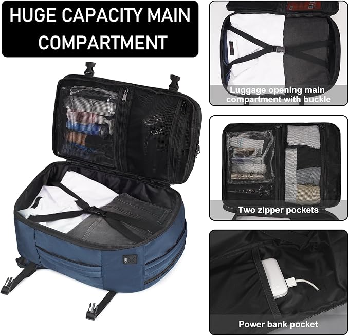 ECOHUB Travel Backpack 18x14x8 Spirit Airlines Personal Item Bag Carry On - Image 4