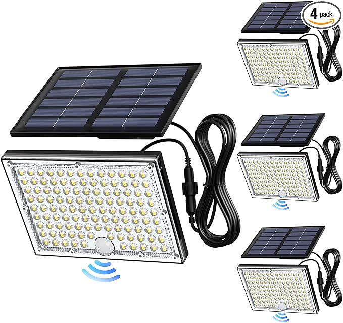 JACKYLED Motion Sensor Flood Lights, 113 LED Cool White Solar Lights by JACKYLED