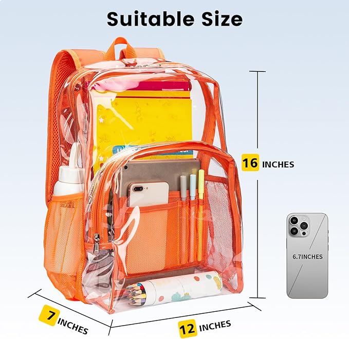 Vorspack Clear Backpack Heavy Duty PVC Transparent Backpack - Image 2