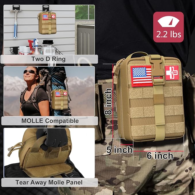 Survival First Aid Kit Outdoor Molle System - Image 2