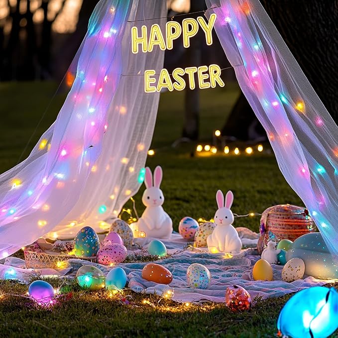 Dazzle Bright 300 LED Easter String Lights, 100 FT Colorful Connectable - Image 4