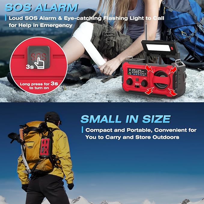 NITIGO 10000mAh Emergency Radio, NOAA Weather Radio - Image 6