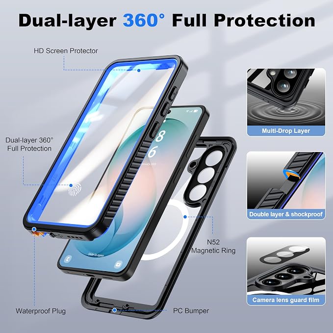 ANTSHARE for Samsung Galaxy S26 Case Waterproof, Built-in Lens & Screen - Image 5