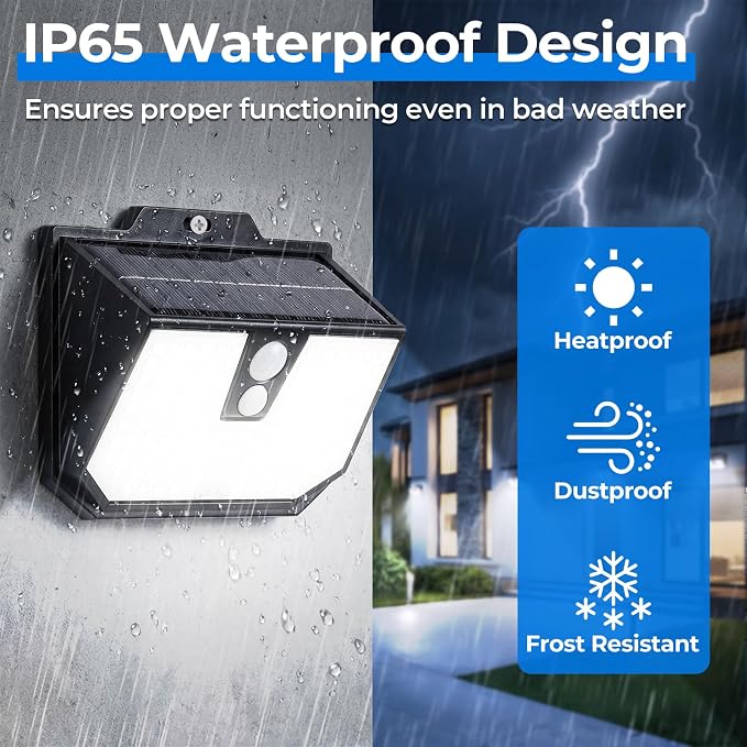 Brightever 8 Packs Solar Motion Sensor Lights Outdoor, Waterproof Solar Fence - Image 6
