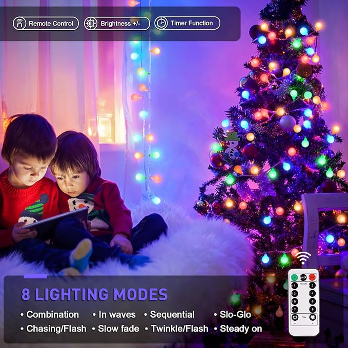 JMEXSUSS 100 LED Battery Operated Christmas Lights Indoor Outdoor Waterproof - Image 6