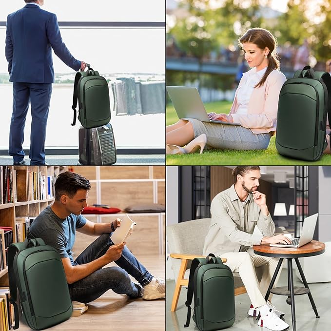 Business Backpack 17 Inch Slim Expandable Waterproof Travel Laptop Backpacks - Image 7