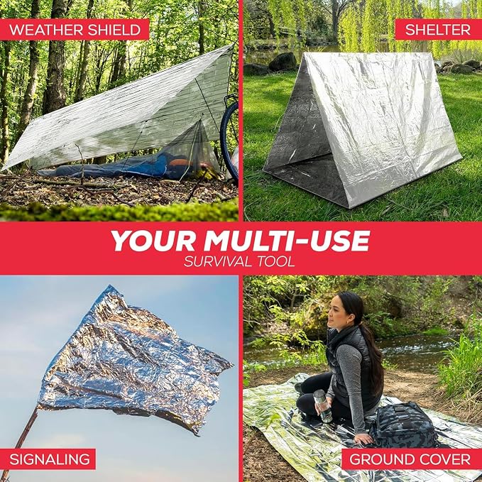 Emergency Blanket 4-Pack Space Mylar Blankets Survival Gear and Supplies - Image 5