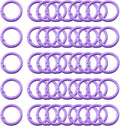 Carabiner Clip 48Pcs Purple Metal Key Ring Clip Circle Keychain Rings Bulk by KJMLDIY