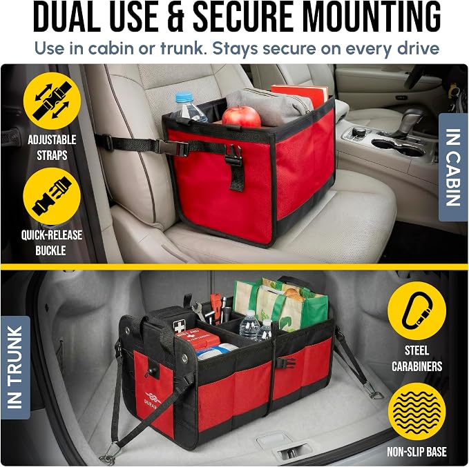 XL Trunk Organizer 4-Section Modular System – Extra Large Car Cargo Storage - Image 4