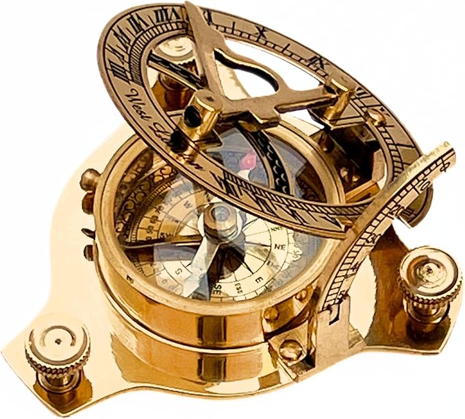 Vintage Shiny Brass Pirate's Booty Compass – Nautical Maritime Sundial - Image 5