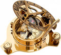 Vintage Shiny Brass Pirate's Booty Compass – Nautical Maritime Sundial by collectiblesBuy
