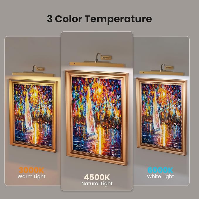 Wireless Picture Light Battery Operated, 13Hrs Service Life Art Display Light - Image 3
