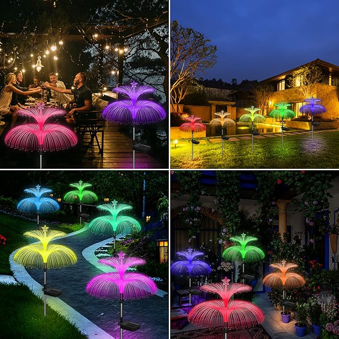 Weepong Solar Garden Lights 3 Pack New Upgraded Solar Lights Outdoor Waterproof - Image 5