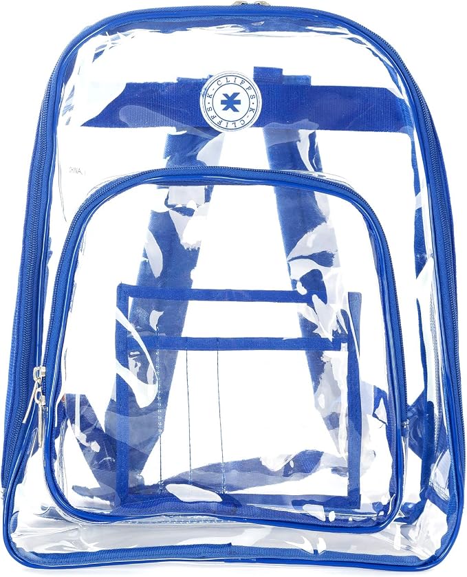K-Cliffs Large Transparent Backpack Clear Heavy Duty School Bag Durable Student by K-Cliffs
