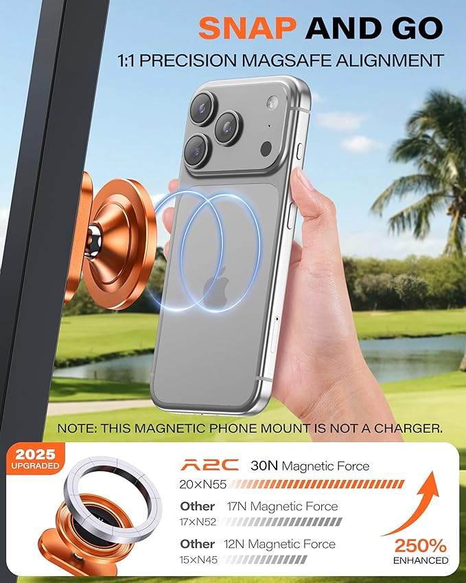 A2C Alloy Magnetic Golf Cart Phone Holder - Image 5