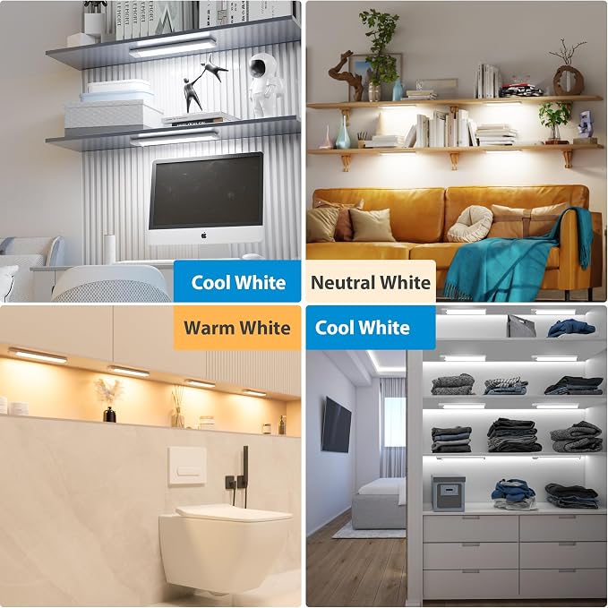5-Pack Motion Sensor Under Cabinet Light, 3 Color Temperature Dimmable - Image 7