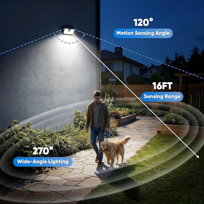 Brightever 2-Pack Solar Motion Sensor Outdoor Lights, IP65 Waterproof Solar - Image 4