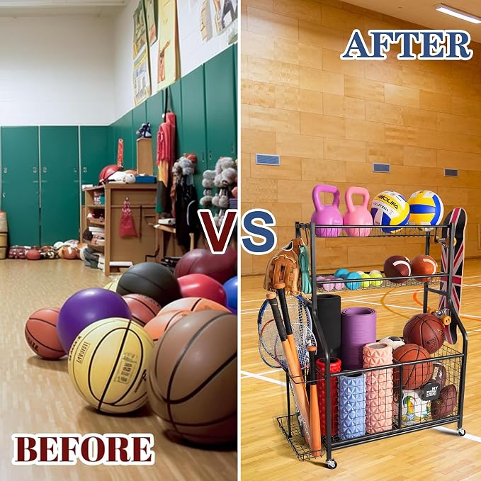 Mythinglogic Sports Equipment Garage Organizer, Garage Ball Storage - Image 6