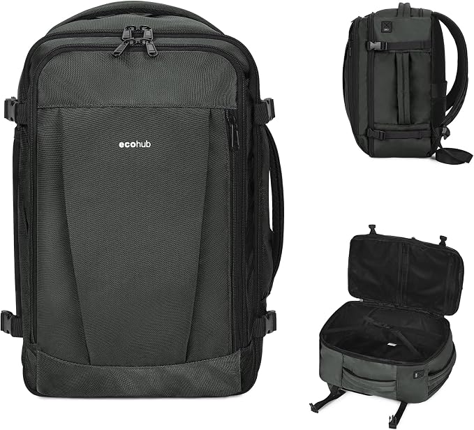 ECOHUB Travel Backpack 18x14x8 Spirit Airlines Personal Item Bag Carry On by ECOHUB