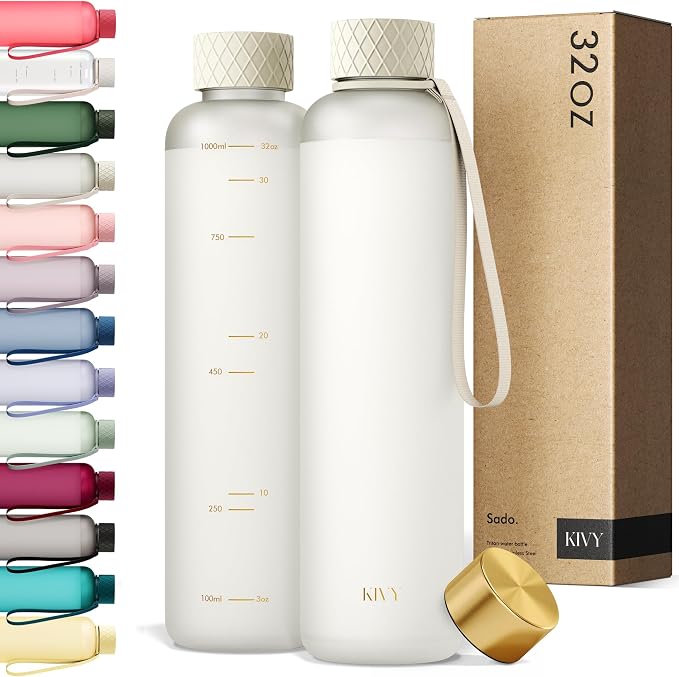 KIVY Slim Water Bottle 32oz Fits Cupholder & Backpack by KIVY