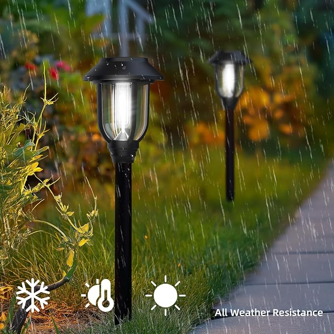 ILANCK 12 Pack Solar Lights Outdoor, 6000K Bright Solar Pathway Lights - Image 8