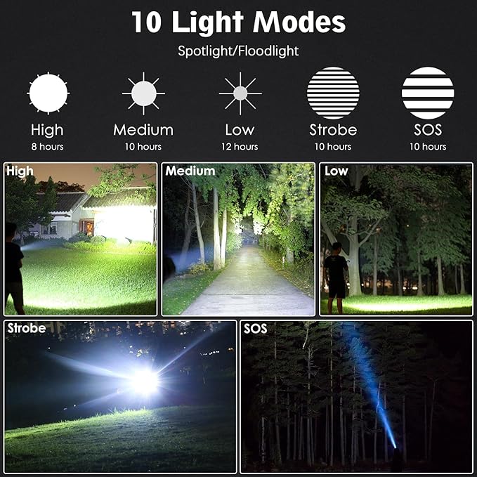 Rechargeable Flashlights 2000.000 High Lumens, Super Bright Flashlight - Image 4