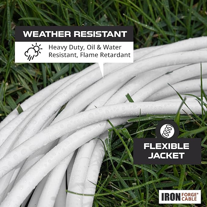 Iron Forge Cable 12 Gauge Outdoor Extension Cord 25 Ft, SJTOW 12/3 Heavy Duty - Image 3