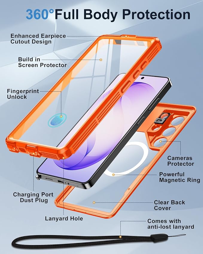 for Samsung Galaxy S26 Ultra Waterproof Case, Magnetic Heavy Duty Military - Image 5