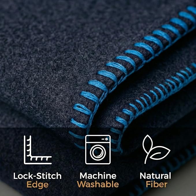 Wool Camping Blanket – 70% Wool Heavy-Duty Military Style Throw, Warm & Washable - Image 2