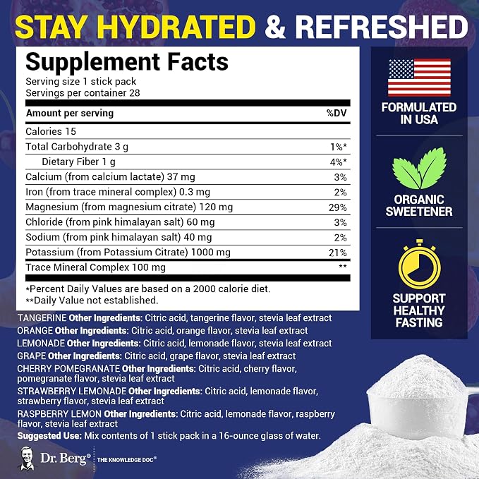 Dr. Berg Sugar Free Electrolyte Powder Packets - Image 3