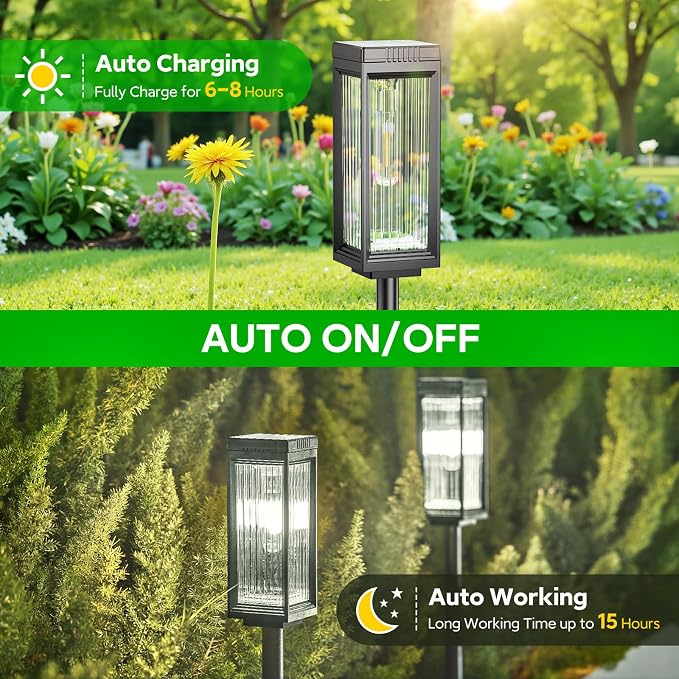 ELECLINK Solar Pathway Lights Outdoor, 4 Pack Upgraded Solar Lights Outdoor - Image 5