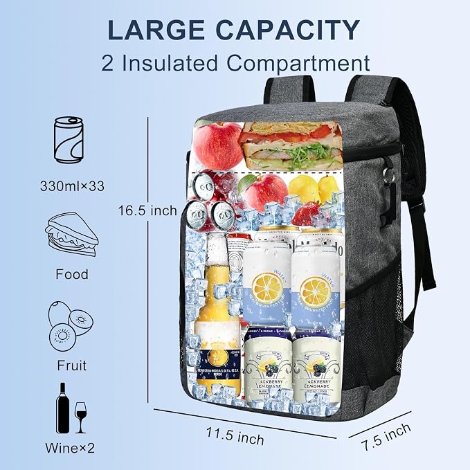 33 Cans Insulated Backpack Cooler - Image 3