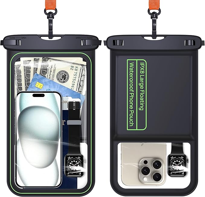 Lanhiem 10.5" Large Floating IP68 Waterproof Phone Pouch, Universal IPX8 Dry by LanhiemHome