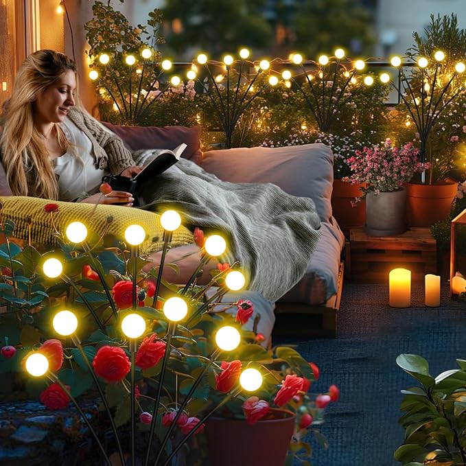ZFNN Solar Firefly Lights 16 LED Swaying Outdoor Waterproof Decorative Lights - Image 2