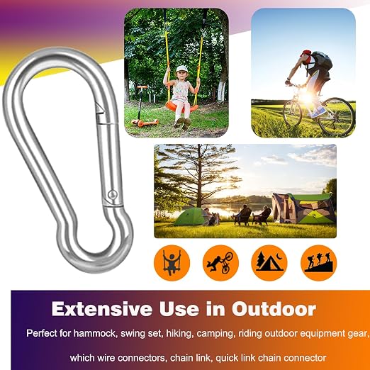 20PCS M4 Heavy Duty Carabiner Clip, 1.57Inch Snap Hook Quick Link Small - Image 4