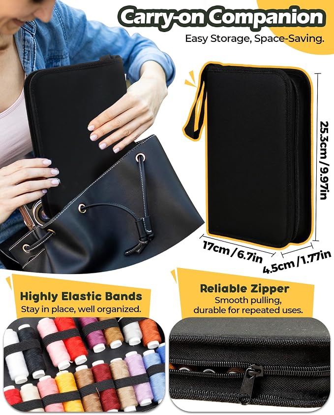 PLANTIONAL Heavy Duty Sewing Kit: 120pcs Needle and Thread Kit 20 Color - Image 4