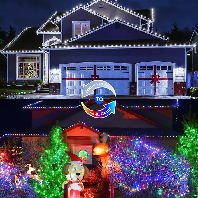 JMEXSUSS 2 Pack Solar Christmas Lights Outdoor Waterproof, 100 LED 33ft White - Image 6