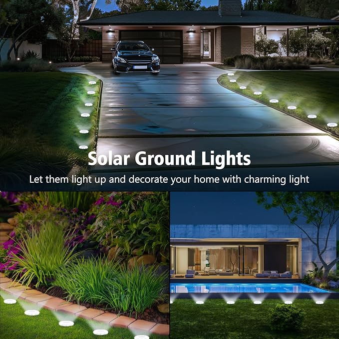 echosari Solar Ground Lights 6 Pack, Upgraded Solar Garden Lights Auto ON/Off - Image 4