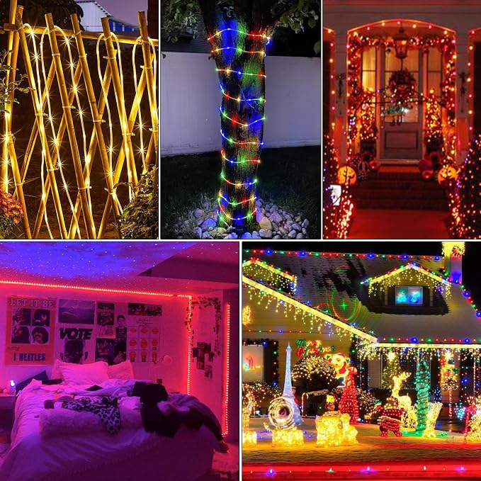 Nazuwke 132Ft Rope Lights for Outside, Waterproof 18 Colors Changing Rope - Image 6