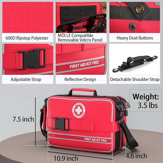Comprehensive First Aid Kit for Home, Premium Emergency Trauma Kits - Image 3