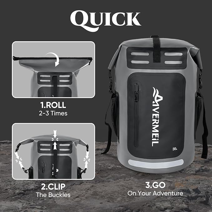 Waterproof Dry Bag with Waterproof Phone Case Grey - Image 5