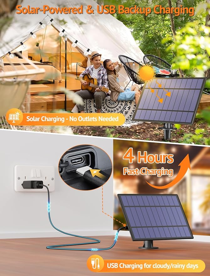 Larkvue 50FT Solar String Lights Outdoor - Image 6