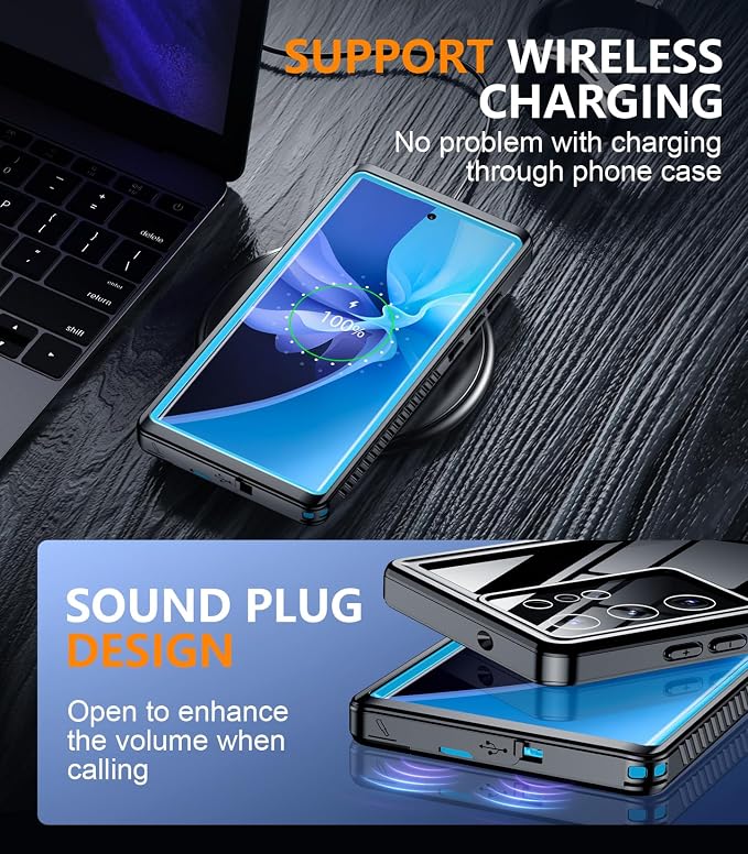 Temdan Designed for Samsung Galaxy S22 Ultra Case, Waterproof Built-in Lens & - Image 6