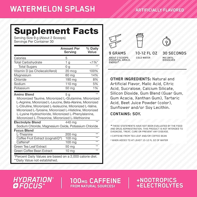 Optimum Nutrition Amino Energy Powder Plus Focus, - Image 5