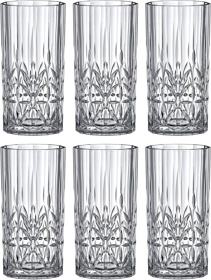 Amazing Abby - Vika - 18-Ounce Plastic Highball Glasses, Plastic Cocktail - Image 6