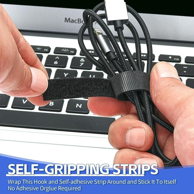1/2In x 197Ft Reusable Cable Ties Hook and Loop Roll | Tie Down Straps - Image 8
