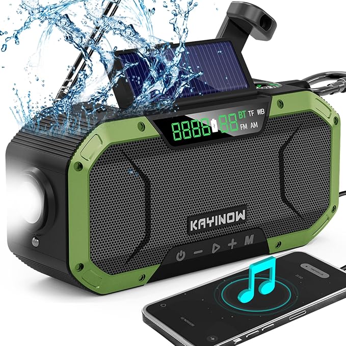 Hand Crank Solar Power Emergency Radio by KAYINOW