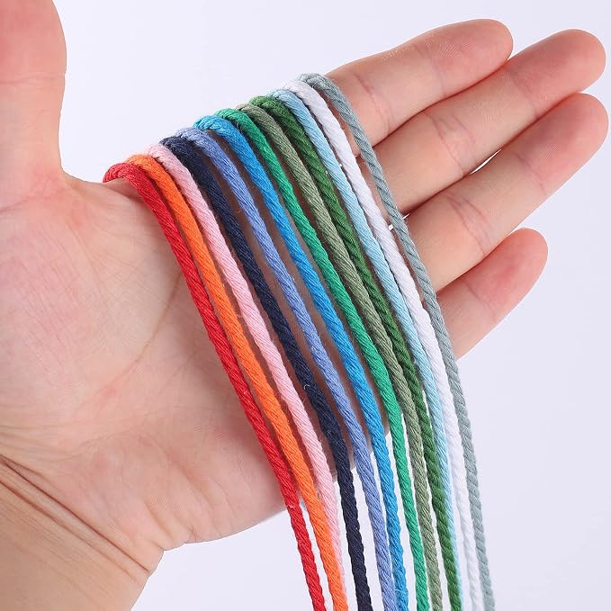 Light Pink Macrame Cord 3mm x 109Yards, Colored Cotton Rope Craft Cord Colorful - Image 2