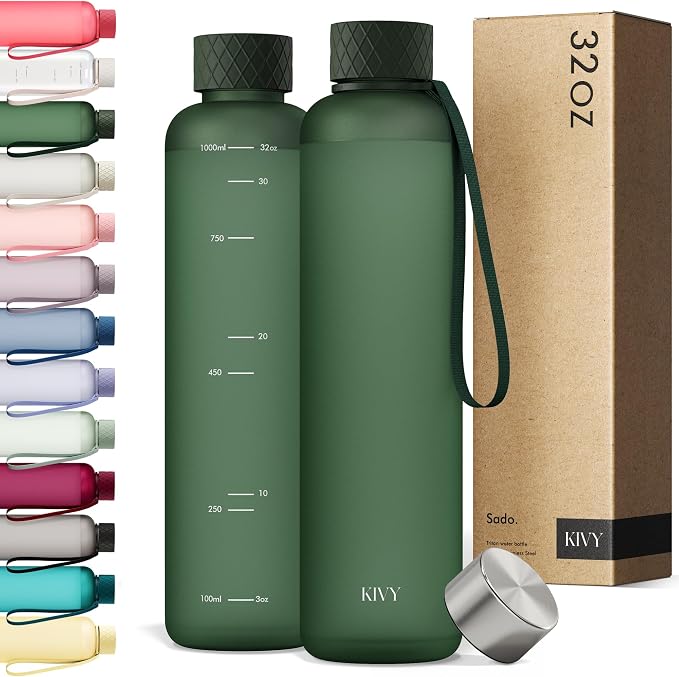 KIVY Slim Water Bottle 32oz Fits Backpack & Cupholder by KIVY